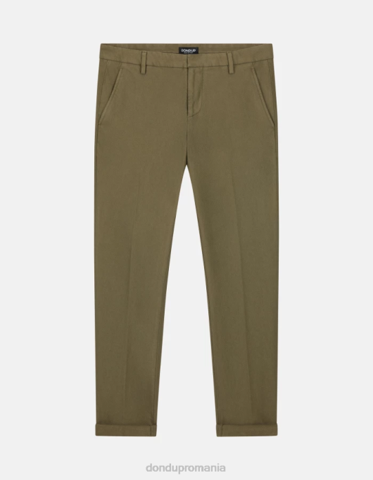 bărbați pantaloni slim din bumbac gaubert V84D780 îmbrăcăminte verde salvie DONDUP