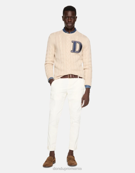 bărbați pantaloni slim din catifea gaubert V84D761 îmbrăcăminte alabastru DONDUP