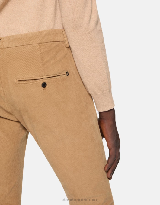 bărbați pantaloni slim din catifea gaubert V84D763 îmbrăcăminte nisip DONDUP