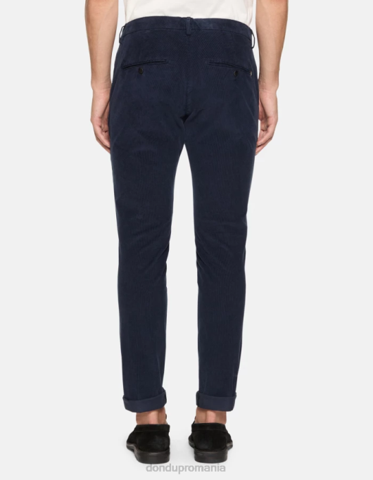 bărbați pantaloni slim din catifea gaubert V84D767 îmbrăcăminte albastru marin DONDUP
