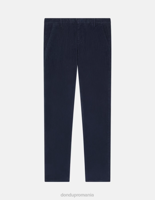 bărbați pantaloni slim din catifea gaubert V84D767 îmbrăcăminte albastru marin DONDUP