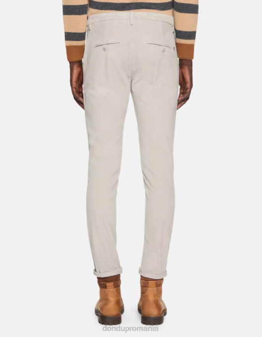 bărbați pantaloni slim din catifea gaubert V84D768 îmbrăcăminte gri deschis DONDUP