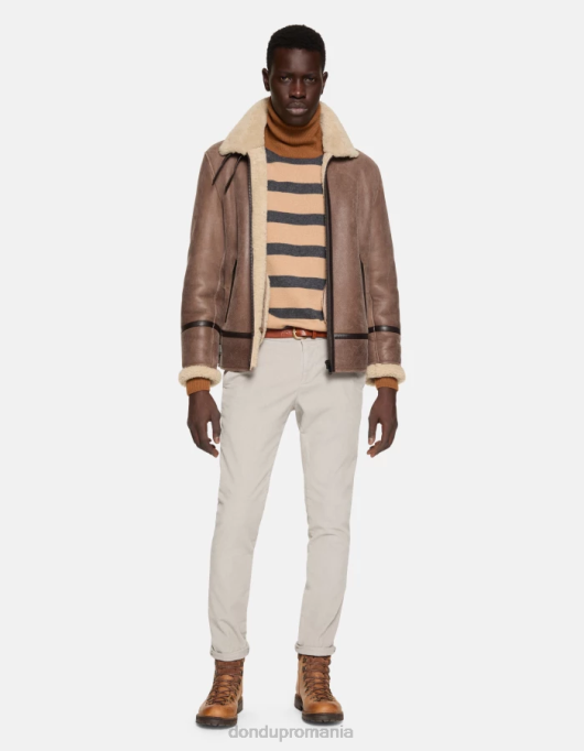 bărbați pantaloni slim din catifea gaubert V84D768 îmbrăcăminte gri deschis DONDUP