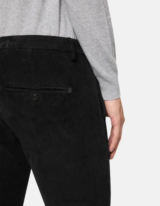 bărbați pantaloni slim din catifea gaubert V84D770 îmbrăcăminte negru DONDUP