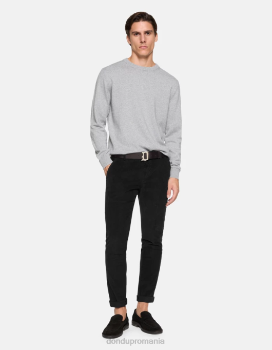 bărbați pantaloni slim din catifea gaubert V84D770 îmbrăcăminte negru DONDUP