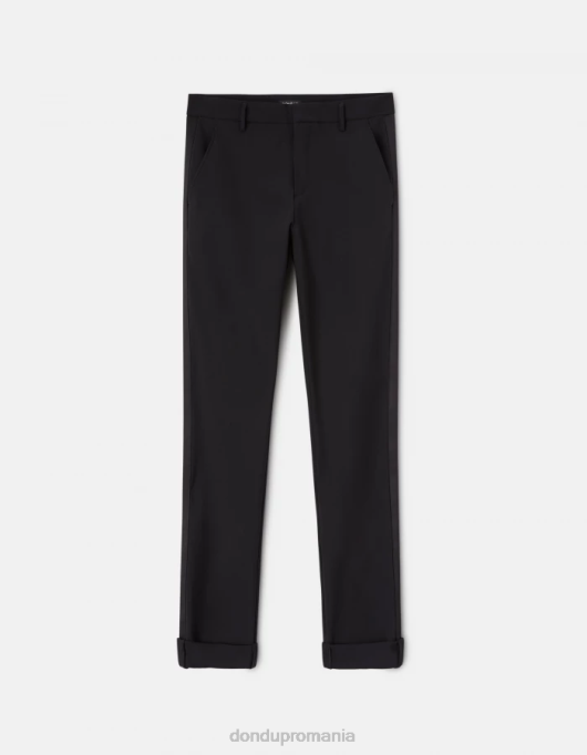bărbați pantaloni slim din lână gaubert V84D740 îmbrăcăminte negru DONDUP