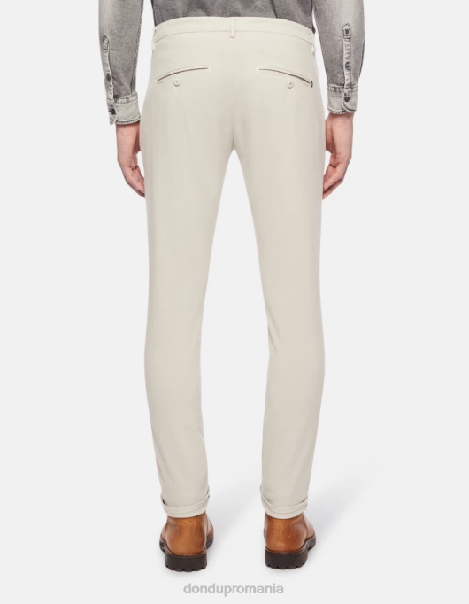 bărbați pantaloni slim-fit din bumbac gaubert cu darts V84D722 îmbrăcăminte gesso DONDUP