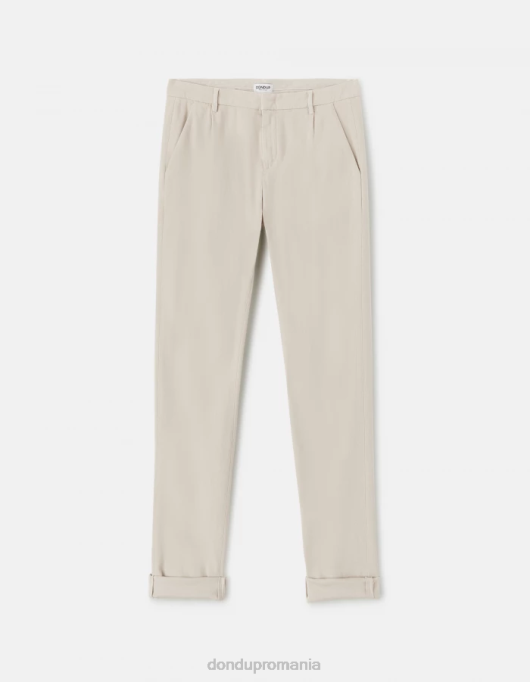 bărbați pantaloni slim-fit din bumbac gaubert cu darts V84D722 îmbrăcăminte gesso DONDUP