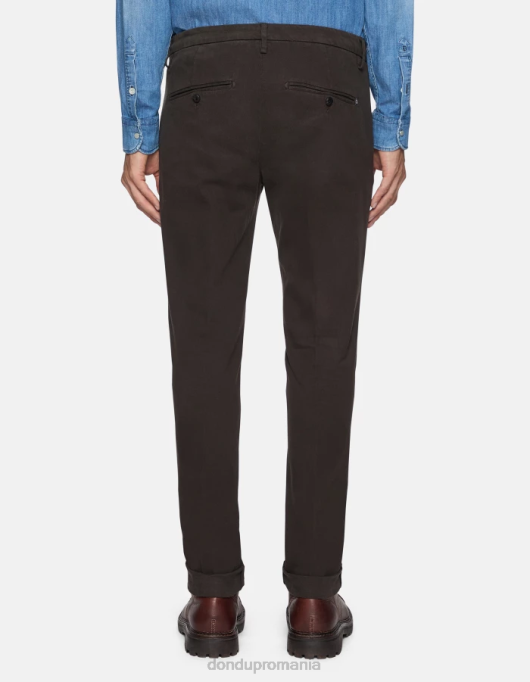 bărbați pantaloni slim-fit din bumbac gaubert cu darts V84D724 îmbrăcăminte castoro DONDUP