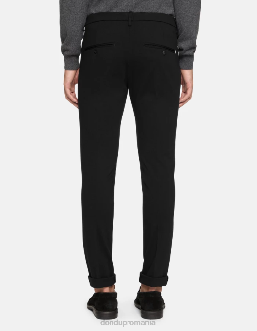 bărbați pantaloni slim-fit din jerse gaubert V84D731 îmbrăcăminte negru DONDUP