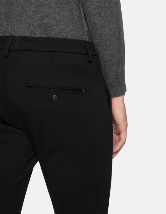 bărbați pantaloni slim-fit din jerse gaubert V84D731 îmbrăcăminte negru DONDUP