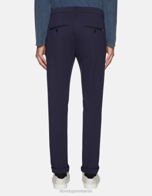 bărbați pantaloni slim-fit din jerse gaubert V84D732 îmbrăcăminte albastru inchis DONDUP