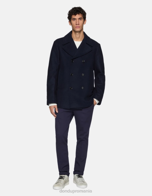 bărbați pantaloni slim-fit din jerse gaubert V84D732 îmbrăcăminte albastru inchis DONDUP