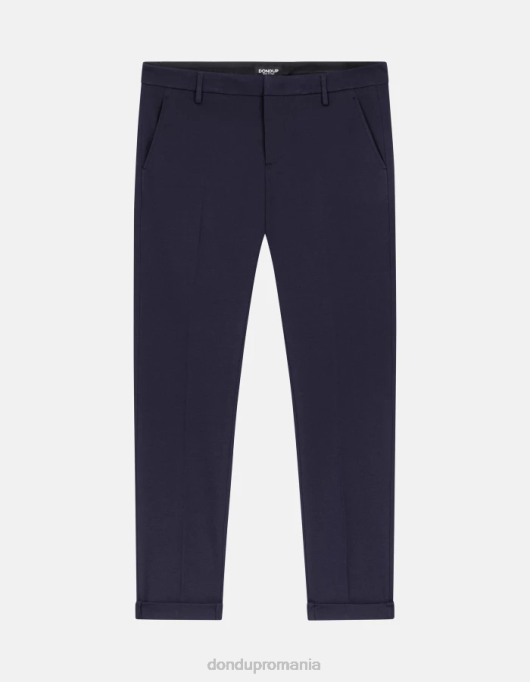 bărbați pantaloni slim-fit din jerse gaubert V84D732 îmbrăcăminte albastru inchis DONDUP