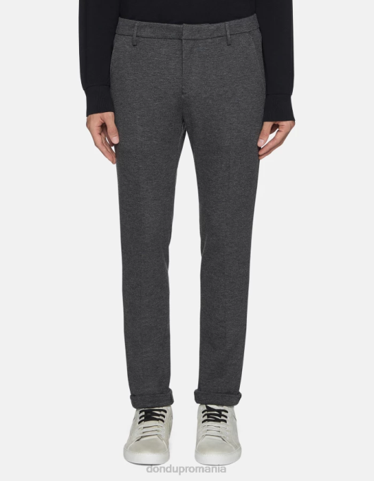 bărbați pantaloni slim-fit din jerse gaubert V84D733 îmbrăcăminte gri mijlociu DONDUP