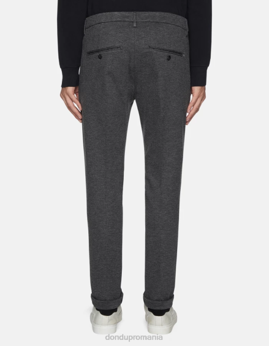 bărbați pantaloni slim-fit din jerse gaubert V84D733 îmbrăcăminte gri mijlociu DONDUP