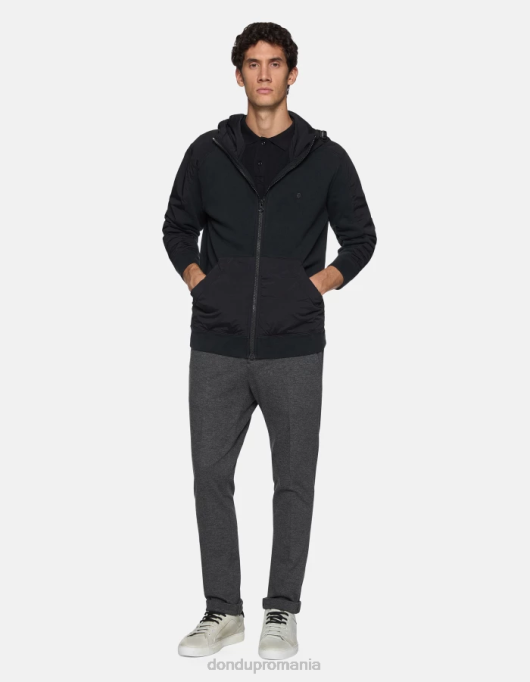 bărbați pantaloni slim-fit din jerse gaubert V84D733 îmbrăcăminte gri mijlociu DONDUP
