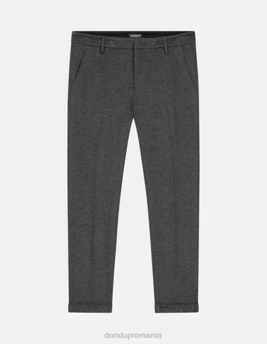 bărbați pantaloni slim-fit din jerse gaubert V84D733 îmbrăcăminte gri mijlociu DONDUP