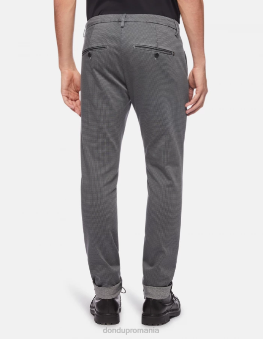 bărbați pantaloni slim-fit gaubert din bumbac imprimat V84D773 îmbrăcăminte gri DONDUP