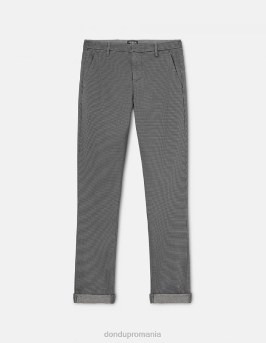 bărbați pantaloni slim-fit gaubert din bumbac imprimat V84D773 îmbrăcăminte gri DONDUP
