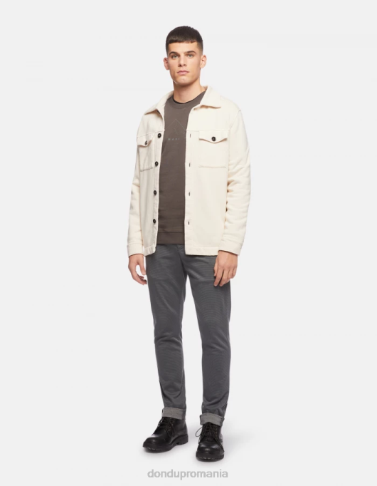 bărbați pantaloni slim-fit gaubert din bumbac imprimat V84D773 îmbrăcăminte gri DONDUP