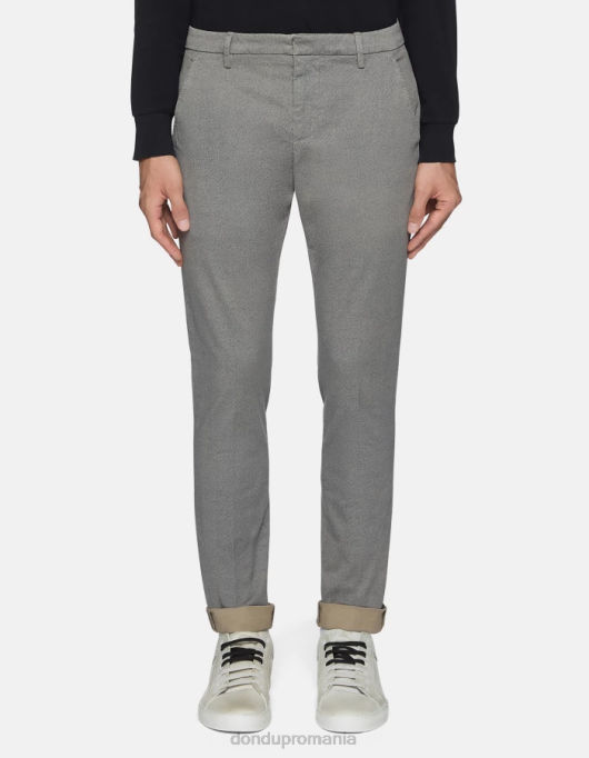 bărbați pantaloni slim-fit gaubert din bumbac imprimat V84D782 îmbrăcăminte cortecia DONDUP