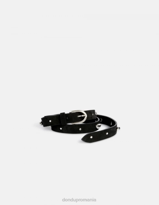 femei centura de piele intoarsa V84D478 accesorii negru DONDUP