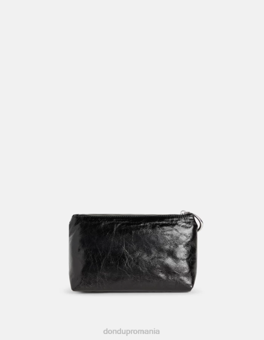 femei husă de frumusețe din piele lucioasă V84D502 accesorii negru DONDUP