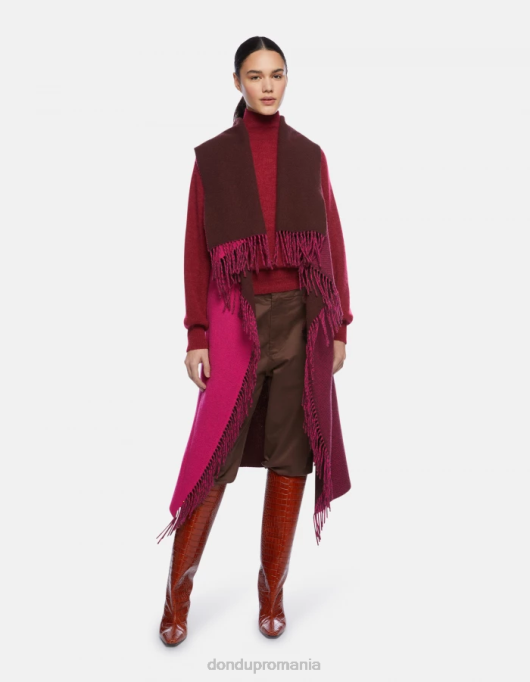 femei pelerină de lână V84D505 accesorii fucsia si violeta DONDUP