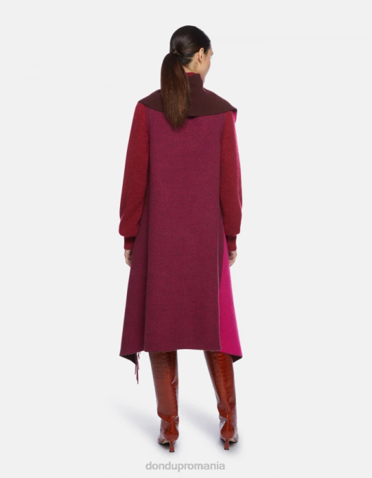 femei pelerină de lână V84D505 accesorii fucsia si violeta DONDUP