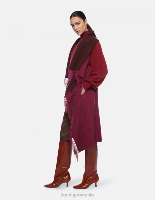 femei pelerină de lână V84D505 accesorii fucsia si violeta DONDUP