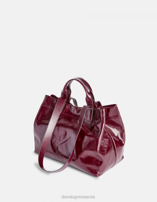 femei shopper din piele lucioasă V84D494 accesorii prugna DONDUP