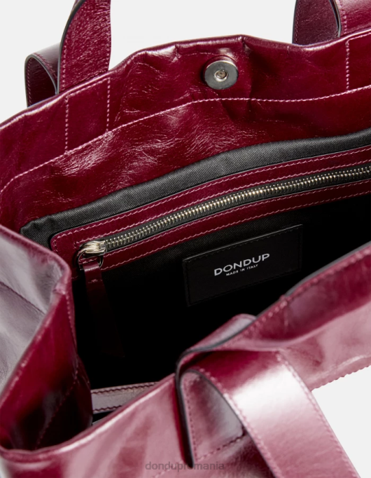 femei shopper din piele lucioasă V84D494 accesorii prugna DONDUP