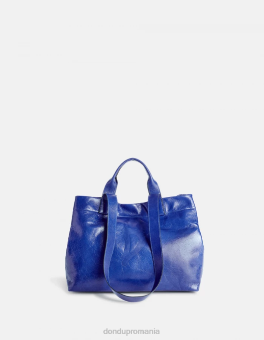 femei shopper din piele lucioasă V84D495 accesorii turcoaz DONDUP