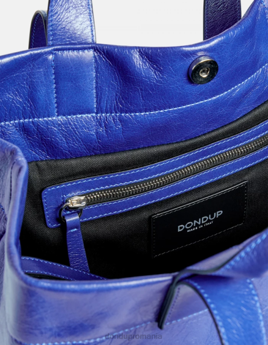 femei shopper din piele lucioasă V84D495 accesorii turcoaz DONDUP
