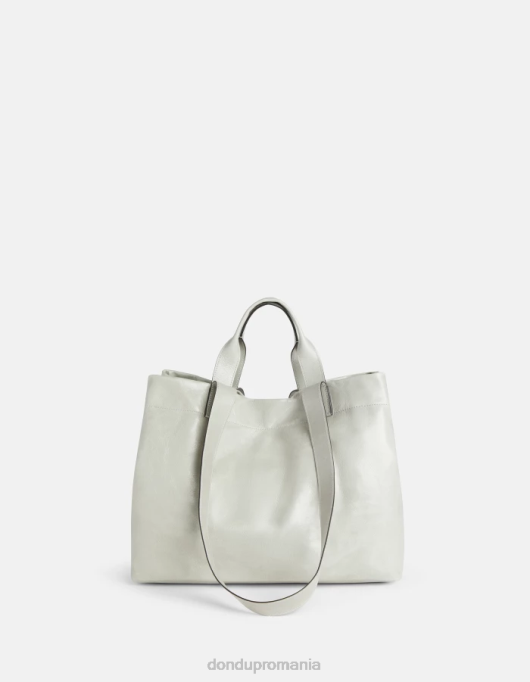 femei shopper din piele lucioasă V84D496 accesorii gri deschis DONDUP