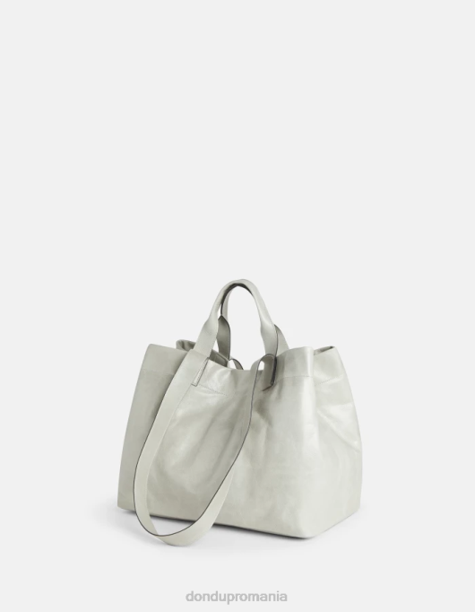 femei shopper din piele lucioasă V84D496 accesorii gri deschis DONDUP