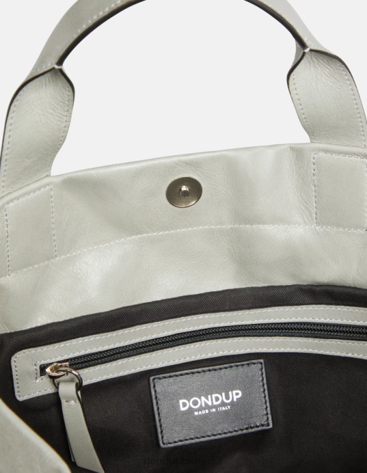 femei shopper din piele lucioasă V84D496 accesorii gri deschis DONDUP