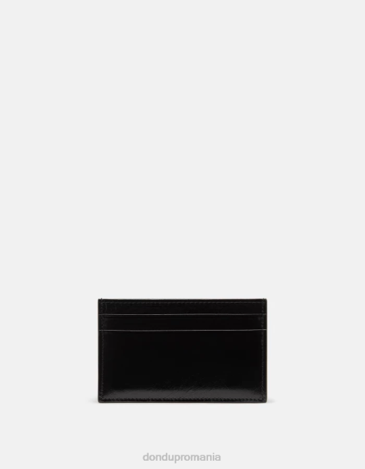 femei suport de card din piele lucioasa V84D507 accesorii negru DONDUP