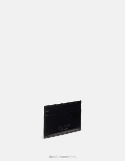 femei suport de card din piele lucioasa V84D507 accesorii negru DONDUP