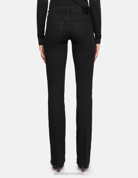 femei blugi lola bootcut din denim elastic V84D7 îmbrăcăminte negru DONDUP