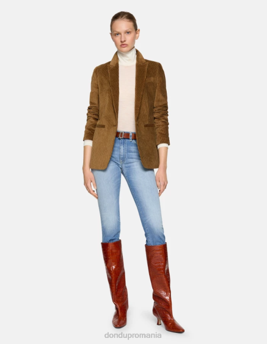 femei blugi mandy super skinny bootcut din denim elastic V84D52 îmbrăcăminte albastru DONDUP