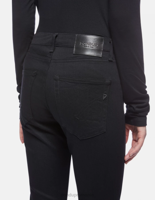 femei blugi mandy super skinny bootcut din denim elastic V84D79 îmbrăcăminte negru DONDUP