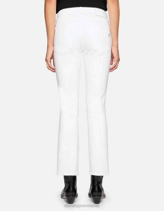 femei blugi mandy super skinny bootcut din denim stretch bull V84D16 îmbrăcăminte alb DONDUP