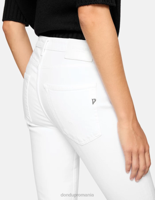 femei blugi mandy super skinny bootcut din denim stretch bull V84D16 îmbrăcăminte alb DONDUP