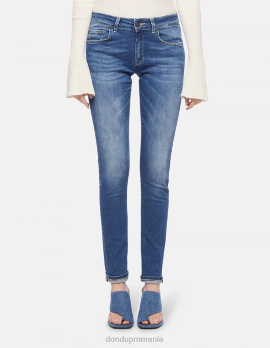 femei blugi din denim stretch super skinny gaia V84D48 îmbrăcăminte albastru DONDUP