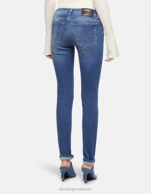 femei blugi din denim stretch super skinny gaia V84D48 îmbrăcăminte albastru DONDUP