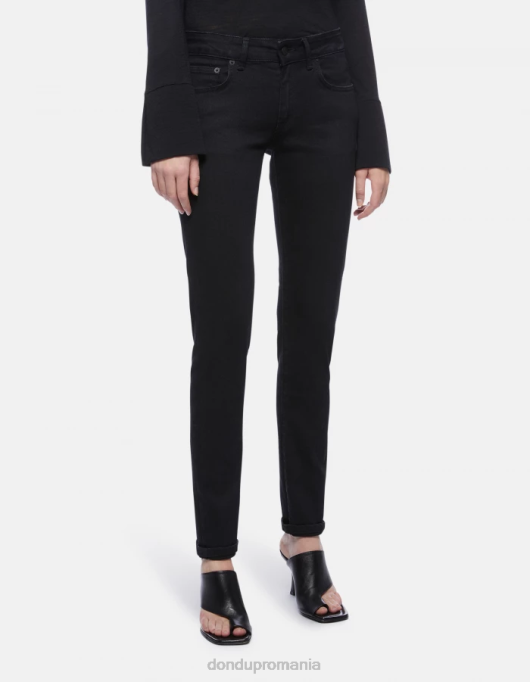 femei blugi din denim stretch super skinny gaia V84D83 îmbrăcăminte negru DONDUP