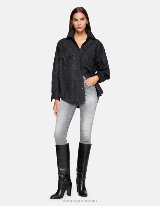 femei blugi iris super skinny din denim elastic V84D18 îmbrăcăminte topo DONDUP