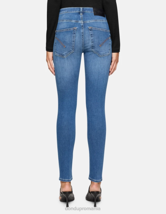 femei blugi iris super skinny din denim elastic V84D38 îmbrăcăminte albastru DONDUP